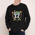 17th Birthday Baseball Drip Number 17 Year Old Birthday Boy Youth Long Sleeve Tee