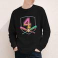 4th Birthday Baseball Bat Ice-Cream Drip 4yrs Old Boys Girls Youth Long Sleeve Tee