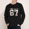 I Was 6 Now I'm 7 Year Old Birthday 67 Meme Baseball Bday Youth Long Sleeve Tee
