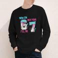 Now Im 6 Next Year I'Ll Be 7 Baseball Ice Cream Drip 67 Meme Youth Long Sleeve Tee Now Im 6 Next Year I'Ll Be 7 Baseball Ice Cream Drip 67 Meme Youth Long Sleeve Tee