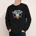 67 Ice Cream Drip Baseball Meme Six Seven Gen Alpha Slang Youth Long Sleeve Tee