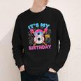 8th Birthday Baseball 8 Year Old Ice Cream Drip Boy Baseball Youth Long Sleeve Tee
