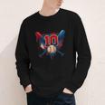 Baseball 10 Year Old Splash Drip 10th Birthday Boy Number 10 Youth Long Sleeve Tee