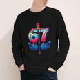 Baseball Bat Hands Drip 67 Six Seven Gen Alpha Slang Meme Youth Long Sleeve Tee