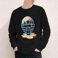 Baseball Catcher Mask Ice Cream Dripping Baseball Boy Youth Youth Long Sleeve Tee