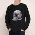 Baseball Catcher Mask Ice Cream Dripping Baseball Boys Youth Long Sleeve Tee