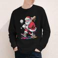 Baseball Christmas Santa Claus Batter Baseball Drip Youth Long Sleeve Tee