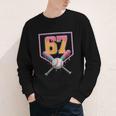 Baseball Drip Number 67 Fun Six Seven 6 7 Meme Youth Long Sleeve Tee