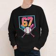 Baseball Ice Cream Drip Number 67 Player 67th Birthday Men Youth Long Sleeve Tee Baseball Ice Cream Drip Number 67 Player 67th Birthday Men Youth Long Sleeve Tee