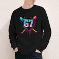 Baseball Ice Cream Drip Number 67 Player 67th Birthday 67 Youth Long Sleeve Tee