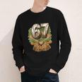 Baseball Ice Cream Drip Number 67 Playground Player 67th Youth Long Sleeve Tee