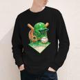 Baseball Life Style Ice Cream Drip Green Youth Long Sleeve Tee Baseball Life Style Ice Cream Drip Green Youth Long Sleeve Tee