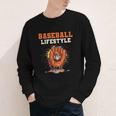 Baseball Lifestyle Ice Cream Drip Baseball Glove Crossed Bat Youth Long Sleeve Tee