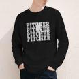 Baseball Pitcher Player Team Sport Lover Family Friends Fans Youth Long Sleeve Tee