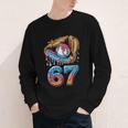 Baseball Player 67 Number 67th Sports Ice Cream Drip Youth Long Sleeve Tee