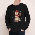 Baseball Snowman Merry Christmas Holiday Sports Xmas Pajamas Youth Long Sleeve Tee