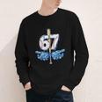 Blue Camo Baseball 67 Six Seven Camo Ice Cream Drip Boy Teen Youth Long Sleeve Tee