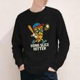Boys Pizza Theme Baseball Home Hitter Youth Long Sleeve Tee