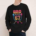 Bro I’m 67 Baseball Drip Number 67 Player 67th Birthday Youth Long Sleeve Tee