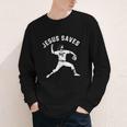 Christian Jesus Saves Baseball Pitcher Heaven 01 Sports Youth Long Sleeve Tee Christian Jesus Saves Baseball Pitcher Heaven 01 Sports Youth Long Sleeve Tee