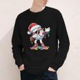 Christmas Baseball Ice Cream Dripping Santa Baseball Drip Youth Long Sleeve Tee