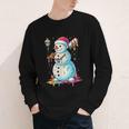 Christmas Baseball Snowman Drip For Boys Men Girls Women Youth Long Sleeve Tee