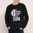 Cute Favorite Baseball Player Is My Son Women Men Youth Long Sleeve Tee Cute Favorite Baseball Player Is My Son Women Men Youth Long Sleeve Tee