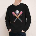 Dripping Pink Baseball Crossed Bats Summer Youth Long Sleeve Tee Dripping Pink Baseball Crossed Bats Summer Youth Long Sleeve Tee