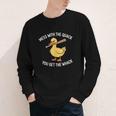 Duck And Baseball Bat Mess With The Quack You Get Whack Youth Long Sleeve Tee