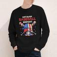 Eat Sleep Baseball Repeat Ice Cream Drip Crossed Bats Youth Long Sleeve Tee