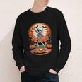 Halloween Skeleton Baseball Player Costume Men Boys Kids Youth Long Sleeve Tee