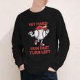 Hit Hard Run Fast Turn Left Baseball Player Youth Long Sleeve Tee Hit Hard Run Fast Turn Left Baseball Player Youth Long Sleeve Tee