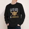 I'm Just Here For The Snacks And Commercials Baseball Youth Long Sleeve Tee I'm Just Here For The Snacks And Commercials Baseball Youth Long Sleeve Tee