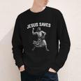 Jesus Saves Shirt Religious Christian Faith Baseball Youth Long Sleeve Tee