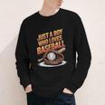Just A Boy Who Loves Baseball Player Kids Youth Long Sleeve Tee Just A Boy Who Loves Baseball Player Kids Youth Long Sleeve Tee