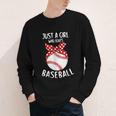 Just A Girl Who Loves Baseball Cute Retro Baseball Lover Youth Long Sleeve Tee