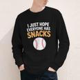 I Just Hope Everyone Has Snacks Baseball Game Day Fan Youth Long Sleeve Tee