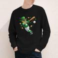 Leprechaun Play Baseball St Patrick's Day Men Kid Boys Youth Long Sleeve Tee