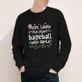 Most Likely To Play Baseball With Santa Christmas Matching Youth Long Sleeve Tee
