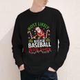 Most Likely To Play Baseball With Santa Christmas Pajamas Youth Long Sleeve Tee
