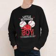 Little Slugger Boy Coming Soon Baby Announcement Baseball Youth Long Sleeve Tee