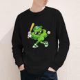 Lucky Shamrock Playing Baseball St Patrick's Kids Boys Youth Long Sleeve Tee
