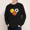 Mom Sports Heart Soccer Basketball Baseball Softball Youth Long Sleeve Tee