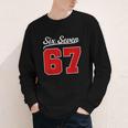 Number 67 Numbered Six Seven Baseball Jersey Style Team 67 Youth Long Sleeve Tee