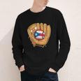 Puerto Rican Flag Baseball Player Boricua Pride Beisbol PR Youth Long Sleeve Tee