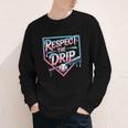 Respect The Drip Baseball Player Youth Long Sleeve Tee Respect The Drip Baseball Player Youth Long Sleeve Tee