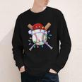 Santa Sports Christmas Baseball Player Youth Long Sleeve Tee