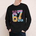 Six Seven Drip Baseball Player Number 67 Or 67th Birthday Youth Long Sleeve Tee