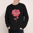 Sporty Rose Graphic With Baseball And Rugby Ball Petals Youth Long Sleeve Tee