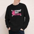 Strike Out Cancer Breast Cancer Awareness Baseball Warrior Youth Long Sleeve Tee